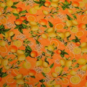 jersey digitalprint, citrus frugter med blade