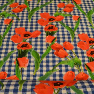 bomulds jersey digitalprint med valmue blomster